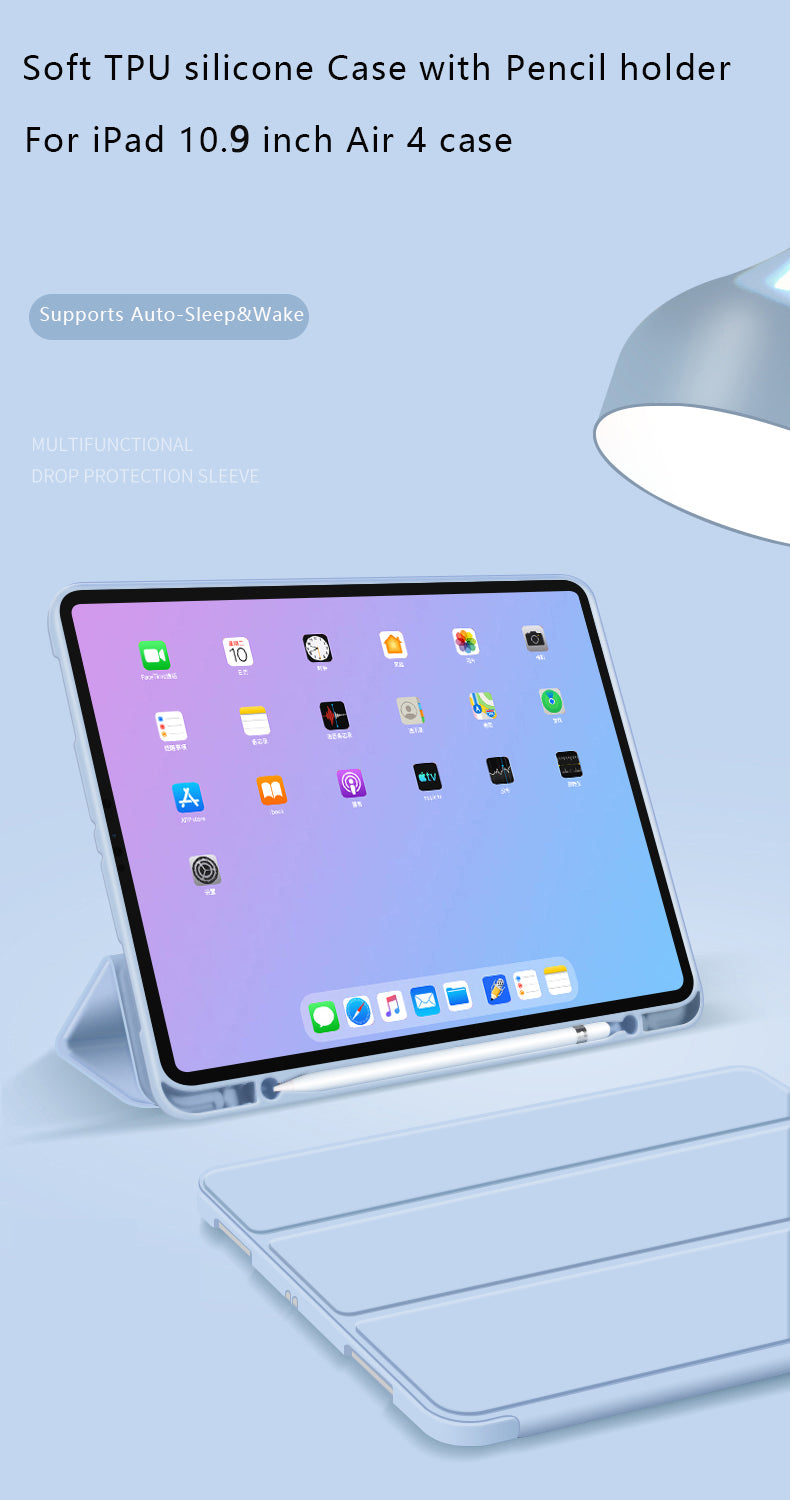 Carcasa Smart Case Para iPad Air 11" M2 & 10.9 4/5 Gen. Con Ranura Para Lápiz